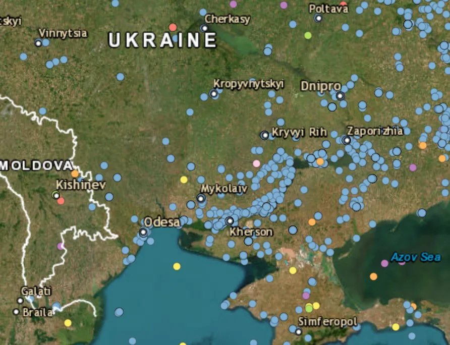 Drones and missiles downed in southern Ukraine
