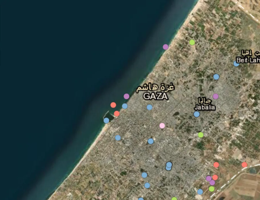 Shelling targets pier construction on the Gaza coast