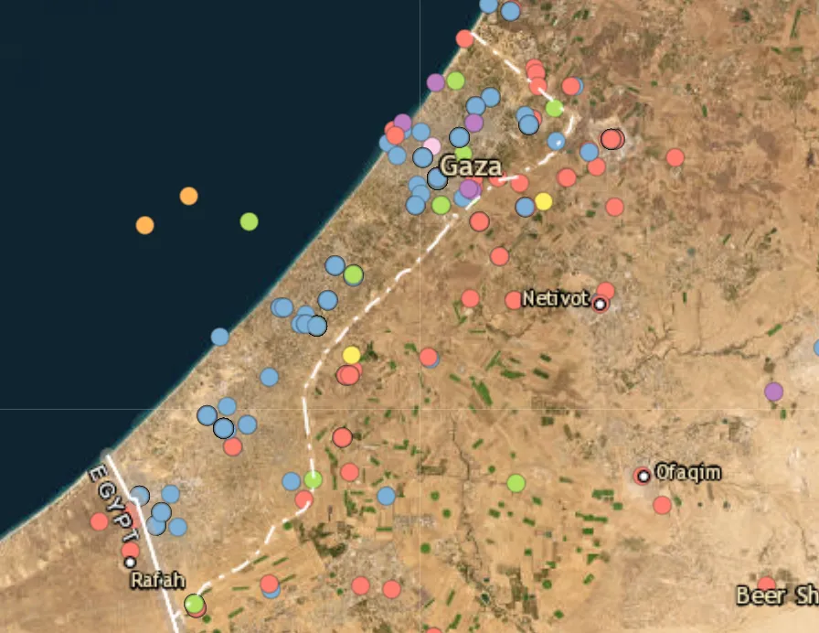 Dozens of targets struck in the Gaza Strip