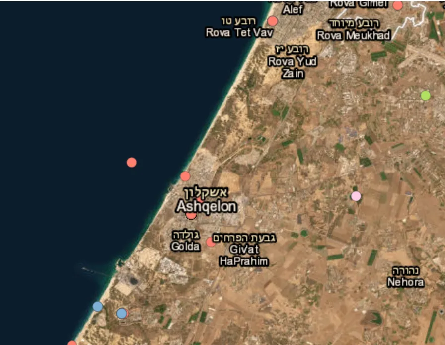 Rocket barrage in the Ashkelon area