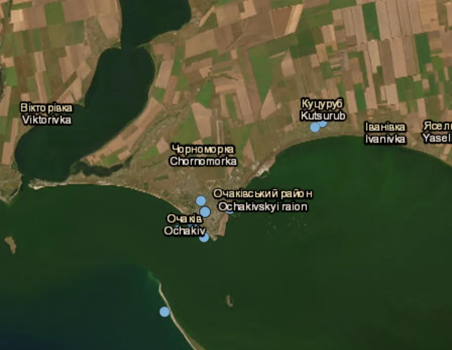 Ochakiv and Kutsurub hit by Russian shelling